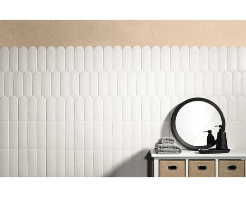 Fischschuppen Wandfliese Fan clear 7,2x19,5cm matt
