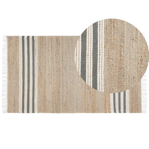 Teppich MIRZA Grau 80 x 150 cm Jute
