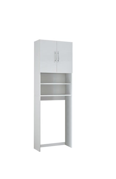 Waschmaschine mit passendem Waschmaschinenschrank für zusätzlichen Stauraum im Badezimmer