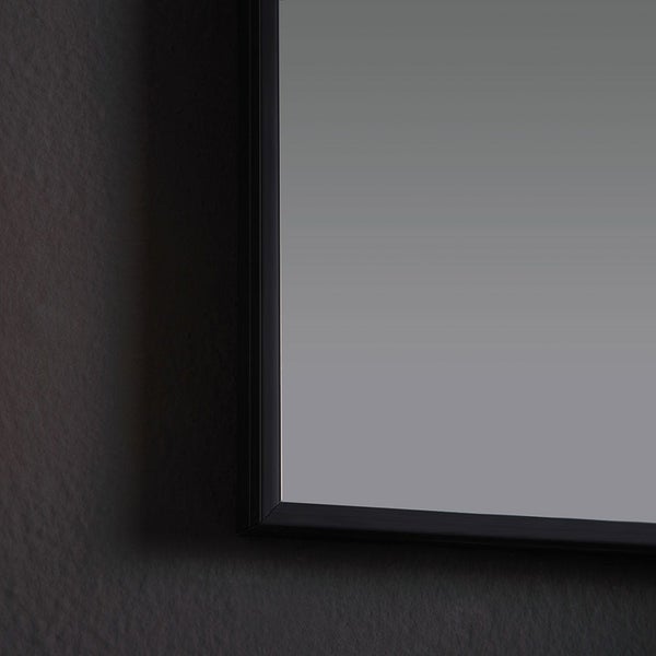 Badezimmerspiegel 100x70 mit schwarzem Rahmen und LED