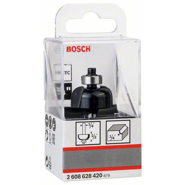 Bosch Hohlkehlenfräser 1/4 R1 6,3 mm Ø 25,4 mm L 12,7 mm G 54 mm - 2608628420