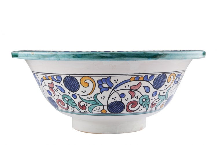 Dekorative Schale aus Keramik mit floralem Muster