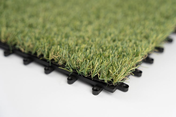 Kunstrasen-Fliesen Kunstrasen für Outdoor Modular Grass Tile Stecksystem  30 x 30 cm | 25 mm (1 Fliesen)