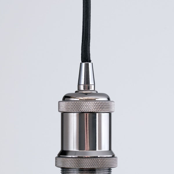 Dekorative Lampenfassung E27, Industrial-Style, Schwarz Gunmetall