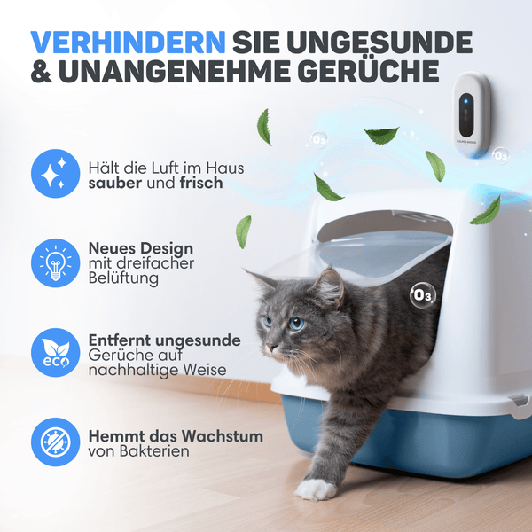 Vulpes Goods Katze Geruchsentferner - Katzenstreu-Geruchsentferner - Air Eliminator - Aktiver Sauerstoff - Ozon & Ionen