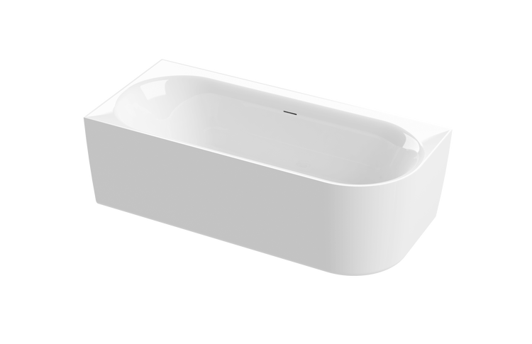 Calmwaters® Vorwand-Badewanne 180x80 cm Komplettset Seamless Comfort, fugenloses Design, vormontiert mit Schürze & Ablaufgarnitur, rechte Ausführung, Made in EU, Acryl, 02SL6222