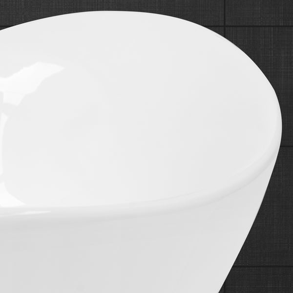 ML-Design Waschbecken aus Keramik Weiß glänzend 59x20,5x39,5 cm, Ovale Aufsatzwaschbecken, Moderne Waschtisch, Waschschale mit Abflussloch, Waschplatz Handwaschbecken, für das Badezimmer und Gäste-WC