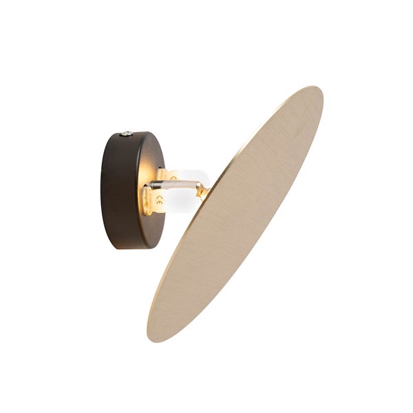 Wandleuchte mit runder Abdeckung und Metallelement