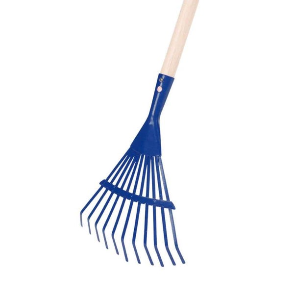 Kinder-Laubbesen mit Holz-Stiel - Blau