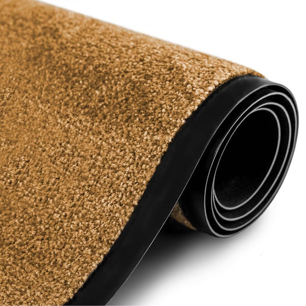 FLOORDIREKT Fußmatte Rhine - Unicolor - Schmutzfangmatte für Innen & Außenbereiche - Beige - 90 x 600 cm