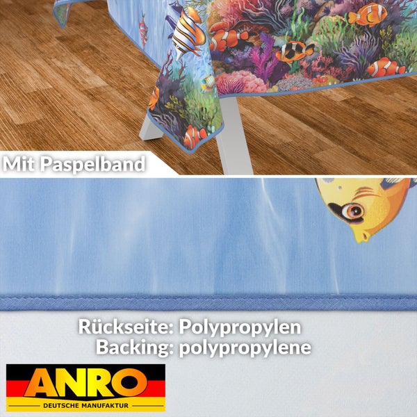 Tischdecke mit Unterwassermotiv und Polypropylen Rückseite