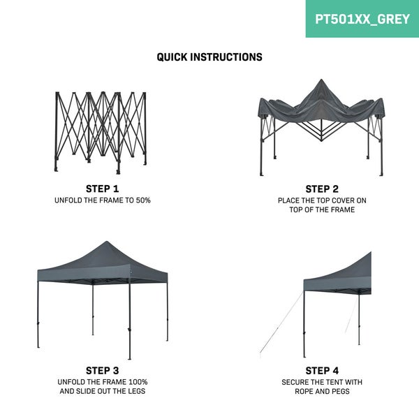 VONROC Pavillon 3x3m wasserdicht stabil - Partyzelt EasyUp System [3Min Aufbau] Popup Faltpavillon modular erweiterbar als Festival Zelt, Gartenpavillon