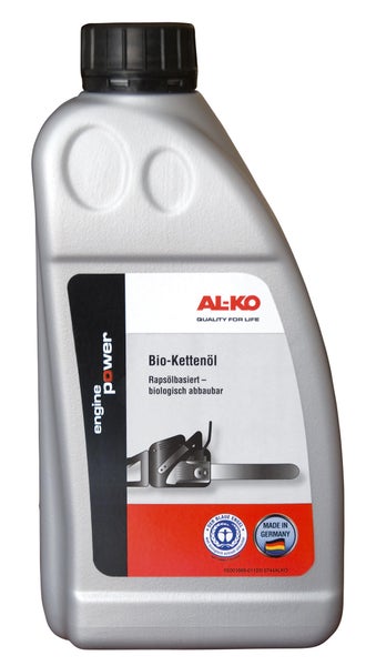 AL-KO Bio Kettenöl auf Rapsölbasis biologisch abbaubar in der Kunststoffflasche mit Schraubverschluss.