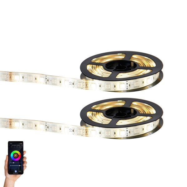 Set aus 2 smarten LED-Streifen RGBW und dimmbar in Kelvin 2 m inkl. Treiber