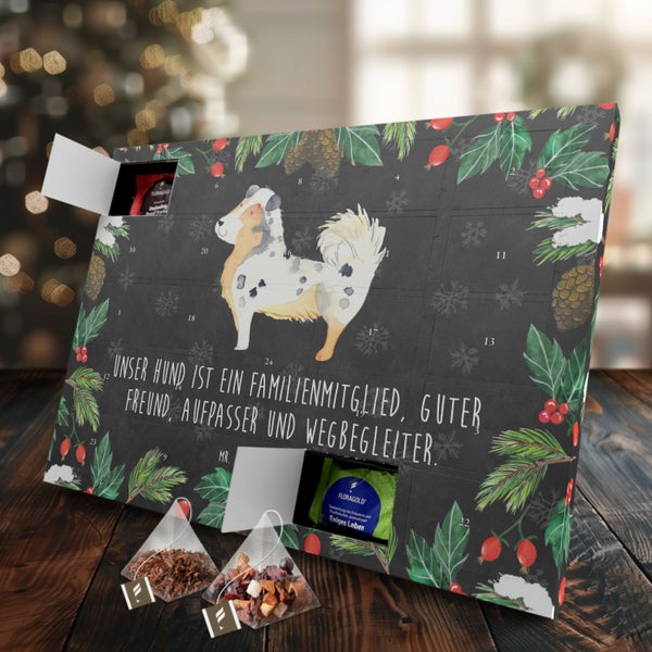 Mr. & Mrs. Panda Tee Adventskalender Hund Australien Shepherd - Schwarz