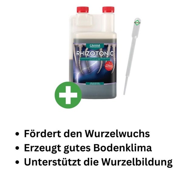Canna Rhizotonic 10 Liter – Flüssigdünger für starke Wurzeln & schnelles Wurzelwachstum – Fördert Wurzelbildung und Aktivität – Ideal für Grow, Tomaten, Orchideen & mehr – Mit Pipette für präzise Dosierung
