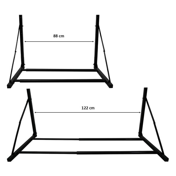 PROREGAL Klappbares Reifenregal CARRERO für Wandmontage HxBxT 62x88-122x57cm, bis zu 5 Reifen, Schwarz