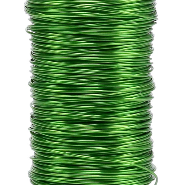Grüner Bindedraht auf Spule für Floristik und Gartenarbeiten.