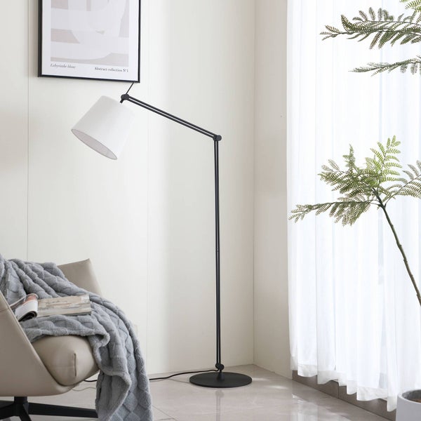 Lucande Stehlampe Caelia (Modern) in Schwarz aus Metall (1 flammig, E27) - Stehleuchte Standleuchte Floor Lamp Wohnzimmerlampe Wohnzimmerleuchte