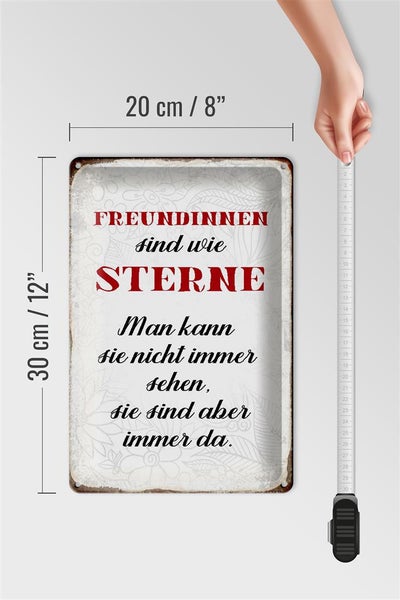 Blechschild Spruch 20x30cm Freundinnen sind wie Sterne