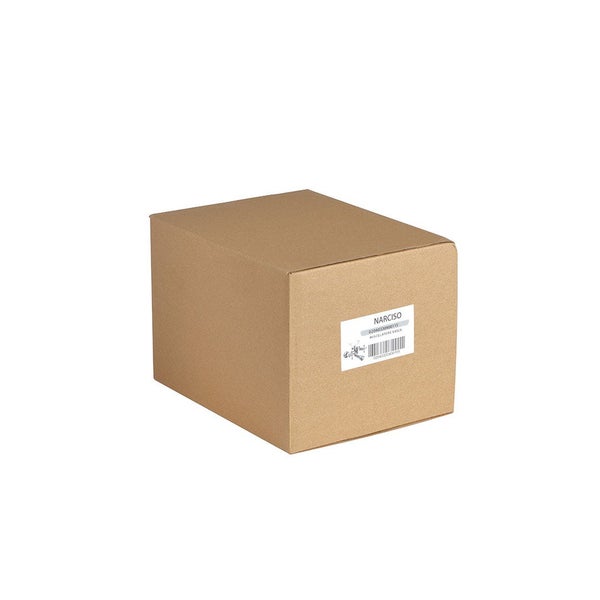 Braune Kartonverpackung mit einem Etikett, das den Schriftzug Narciso trägt.