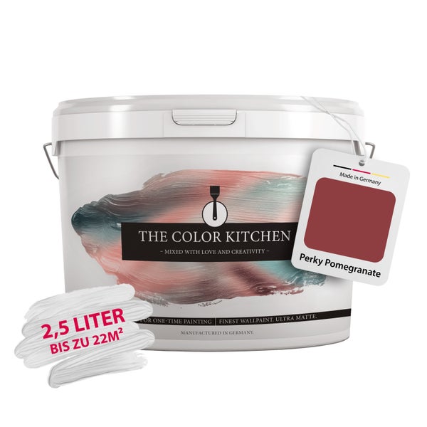 The Color Kitchen Wandfarbe Perky Pomegranate, ultramatt, 2,5 Liter, für bis zu 22 Quadratmeter.