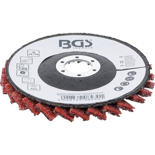 BGS Fächer-Schleif-Scheibe Vlies Ø 125 mm Körnung 120 - 74474