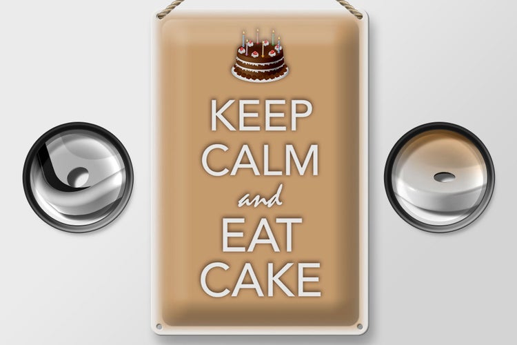 Blechschild Spruch 20x30cm Keep Calm and eat cake