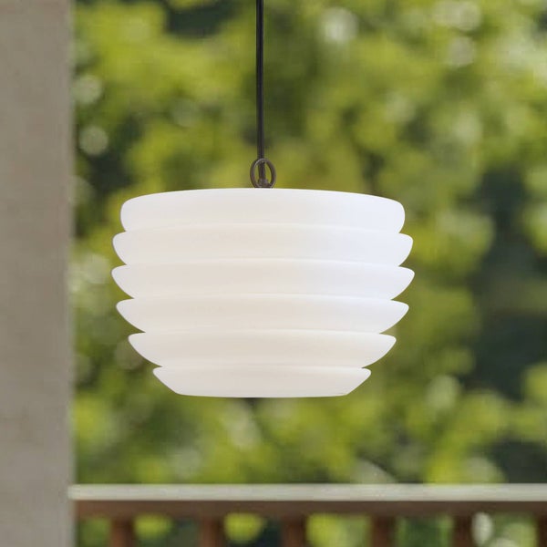 Lindby Außenleuchte Arona (Modern) in Weiß (1 flammig, E27) - Pendelleuchte außen