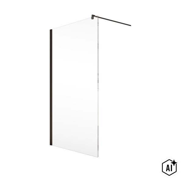 Walk-in Duschwand aus Glas mit Wandprofil und Stabilisierungsstange