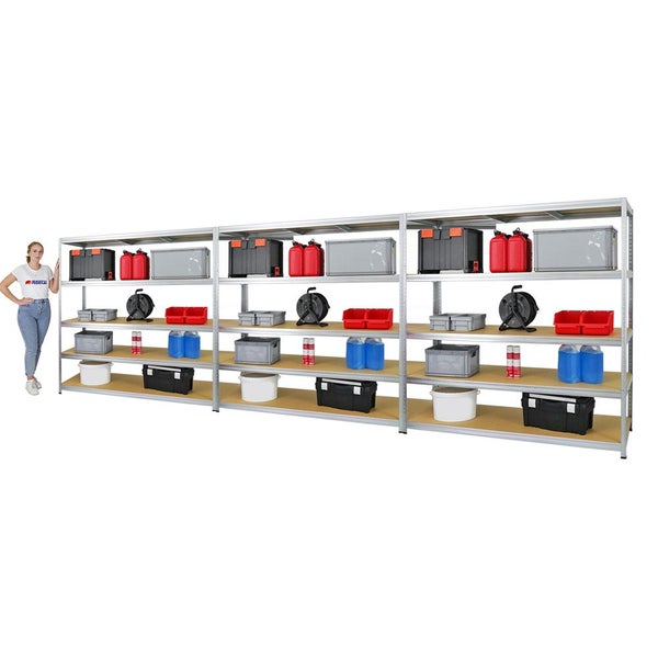 PROREGAL Mega Deal 3x Schwerlastregal Giant Elephant HxBxT 180 x 180 x 60 cm Fachlast 200 kg Verzinkt