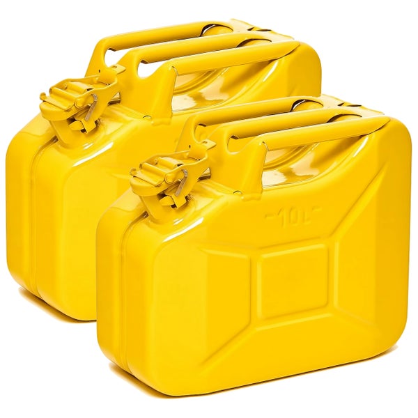 Zwei gelbe 10 Liter Kraftstoffkanister