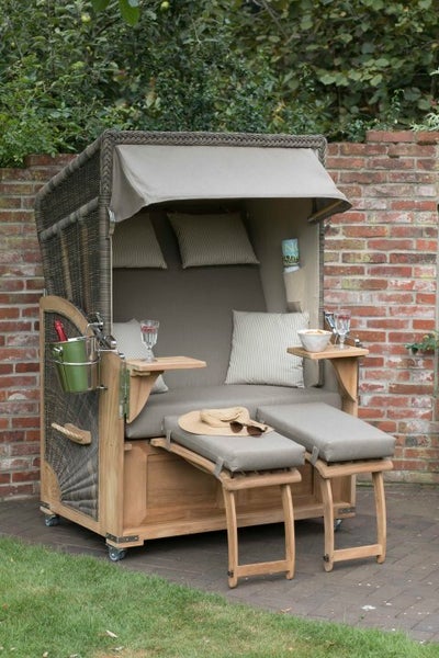 Strandkorb Nordstrand Teak PE grey Dessin 506