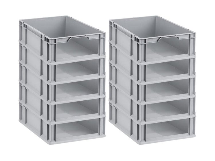 PROREGAL Eurobox NextGen Store HxBxT 17 x 40 x 60 cm 34 Liter Front Offen Eurobehälter Transportbox