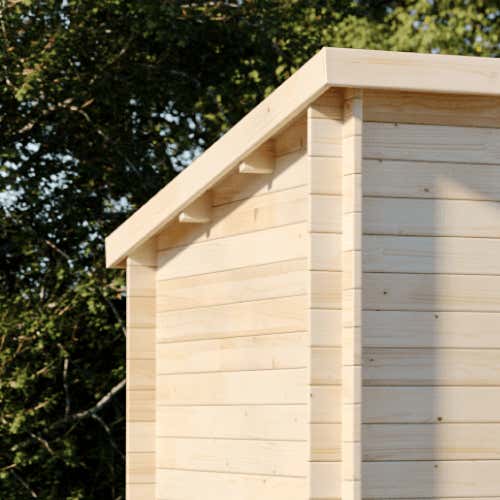 Alpholz Gartenhaus Maria Twin aus Massiv-Holz, Gerätehaus mit 28 mm Wandstärke, Garten Holzhaus inklusive Montagematerial, Geräteschuppen Größe: 598 x 250 cm, Pultdach