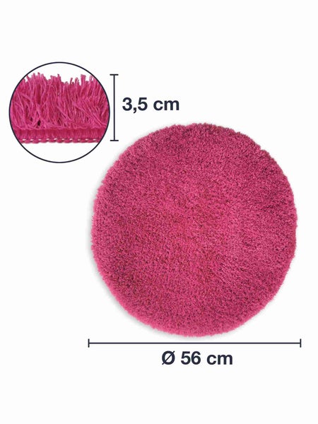 1 St. Hochflor Badematten MALMÖ Pink Ø 56 cm