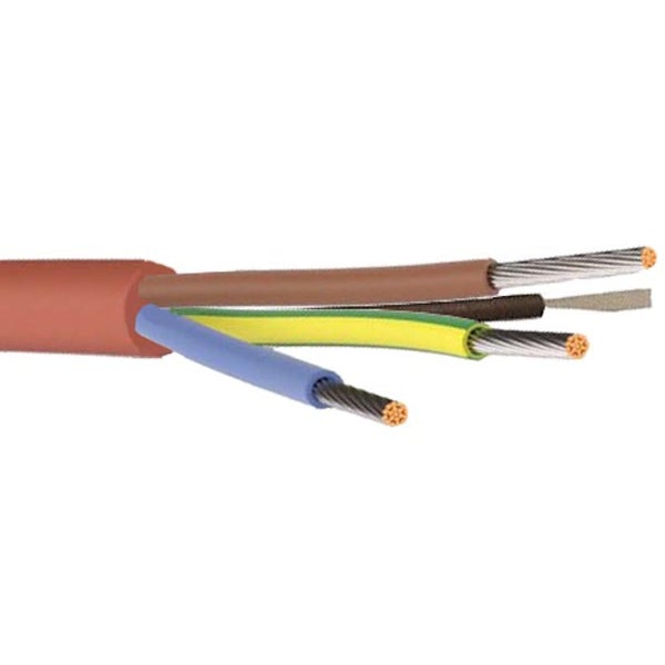 Mantelleitung mit abisolierten Enden und vier Adern fuer Elektroinstallationen