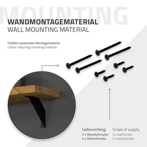 ML-Design 2 Stück Regalhalterung 10 cm, Schwarz, Metall, Dreieckige Regalhalterungen, Schwebende Regalwinkel, Wandmontage, 90° Wandhalterung, Regalträger Wandregal Wandkonsole Hängeregal Regalstütze