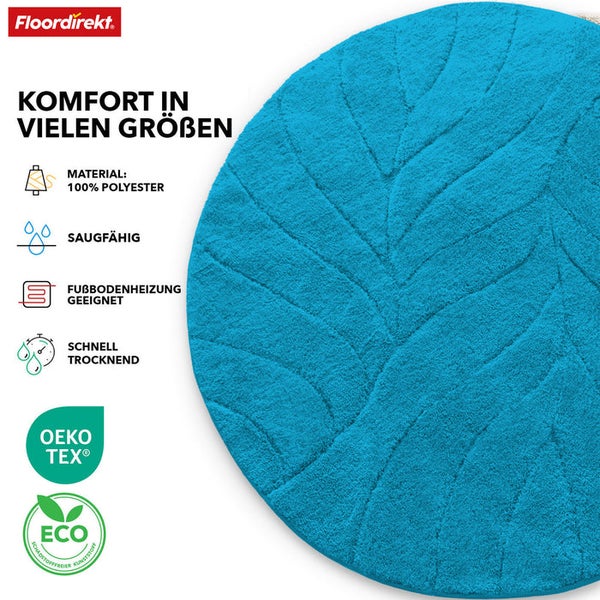 Runder Badteppich aus Polyester mit Reliefstruktur