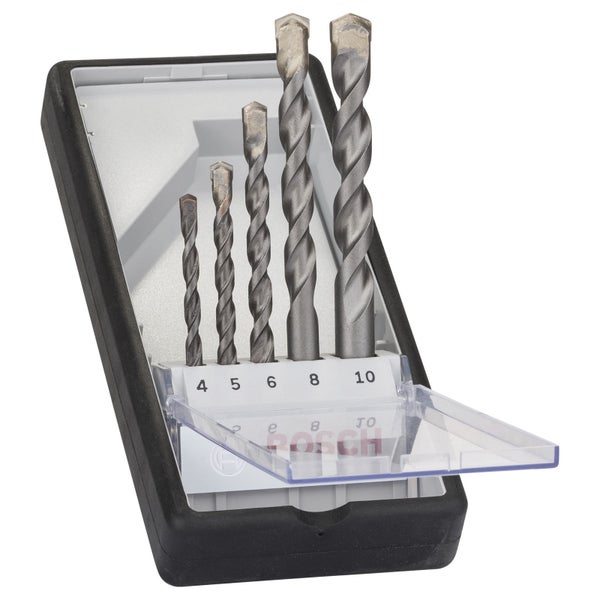 Bohrer Set in schwarzem Kasten mit Größenangabe