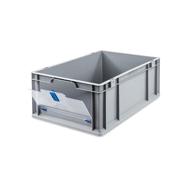 PROREGAL SuperSparSet 4x Eurobox NextGen Insight Cover HxBxT 22 x 40 x 60 44 Liter Hoch/Blau Eurobehälter Transportbox