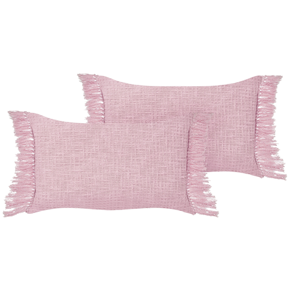 Dekokissen 2er Set TANSY Baumwolle 40 x 60 cm Rosa Ohne Muster