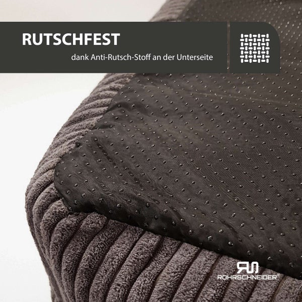 Rohrschneider Tierbett Cordstoff breit Gr. 1 grau + faltbarer Reisenapf
