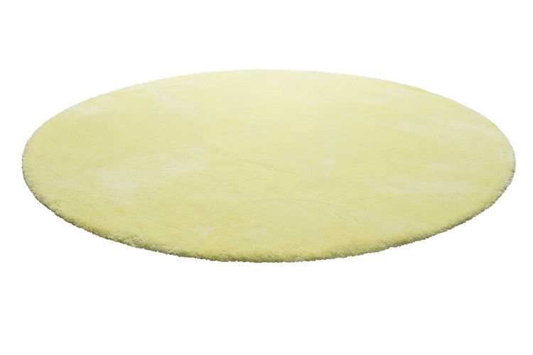 Teppich Rund Gelb Hochflor Pisa Homie Living 120 cm rund