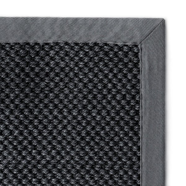 FLOORDIREKT Sisal-Teppich Tiger-Eye - aus 100% Sisal - mit Brodüre - Grau - 160 x 230 cm