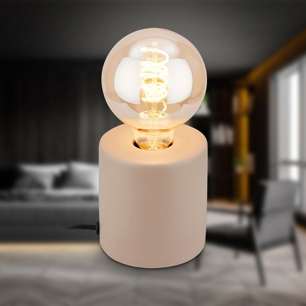 Tischlampe Tischleuchte Schlafzimmer Büro Kabelschalter Keramik Flur