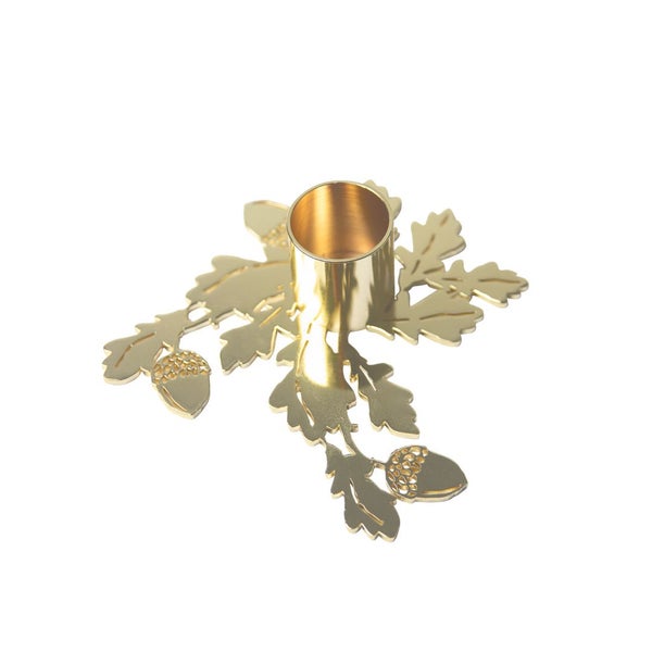 Goldener Kerzenständer Eichenblatt - Pluto Design
