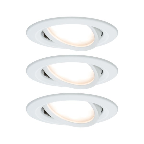 LED Einbauleuchte Nova Coin Basisset schwenkbar rund 84mm 50° Coin 3x6W 3x470lm 230V 2700K Weiß matt