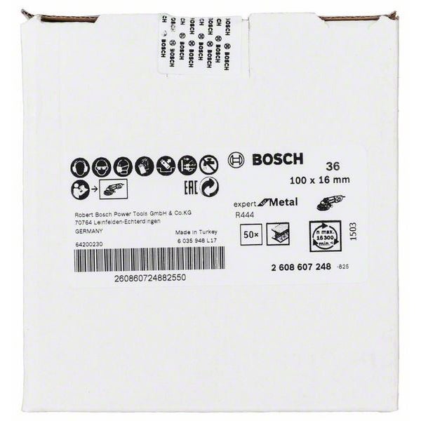 Bosch Fiberschleifscheibe R444, Expert for Metal, Bohr.: 16 mm - 2608607248
