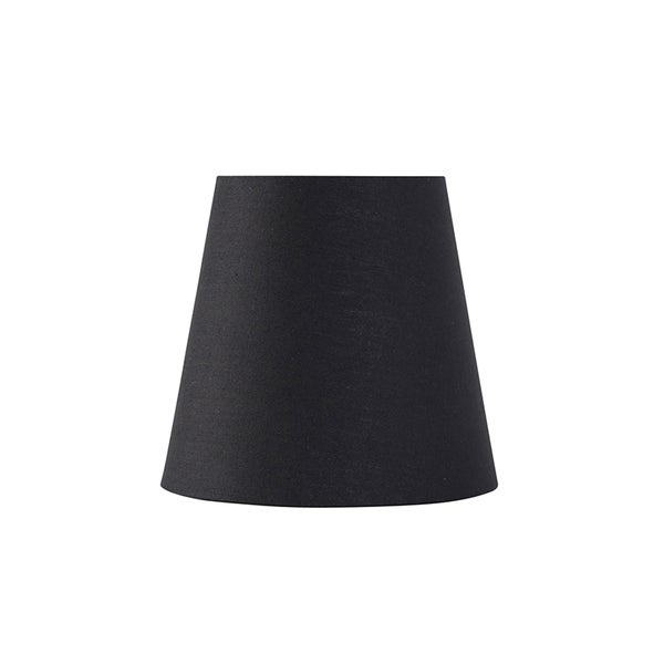 Baumwollklemmschirm schwarz 12 cm rund mit goldener Innenseite